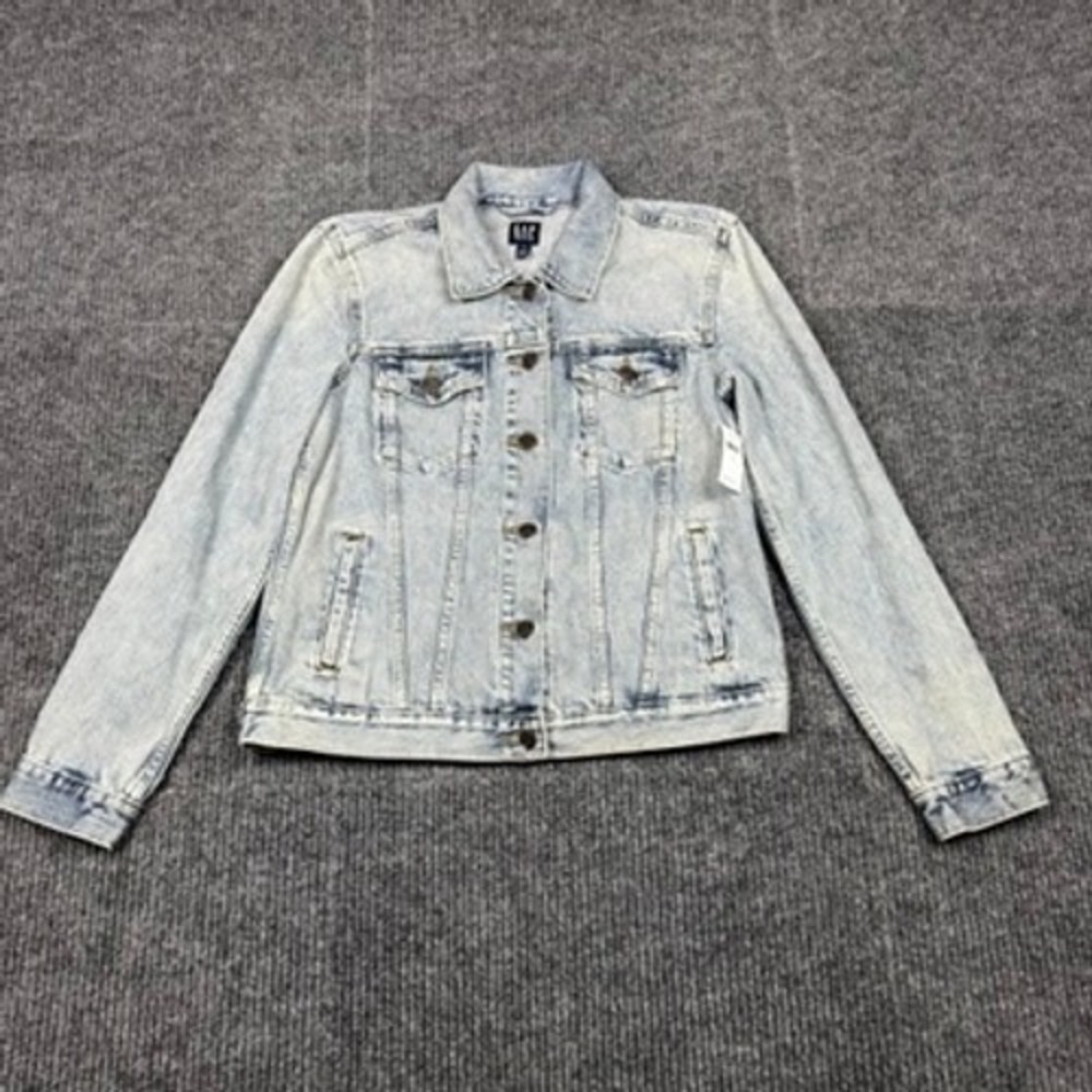 NWT Gap Denim Icon Jacket Light Wash Cotton Button Front 424494-00 Womens Medium